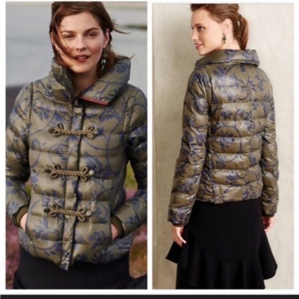 Pilcro and the Letterpress Puffer Jacket‎ XS Detachable Sleeves Anthropologie